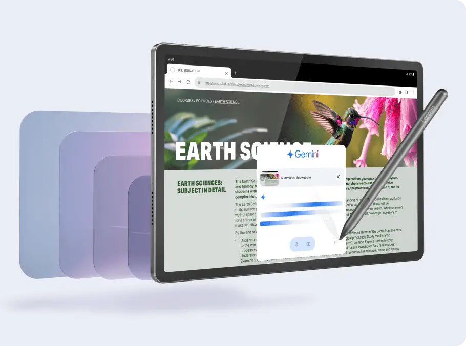 Lenovo 平板電腦，手寫筆正在筆記應程式裡寫筆記。